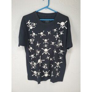 Vtg Rare Fashion Victim 1991 Skeletons Skull Bones T Shirt Sz L Black Faded 90s